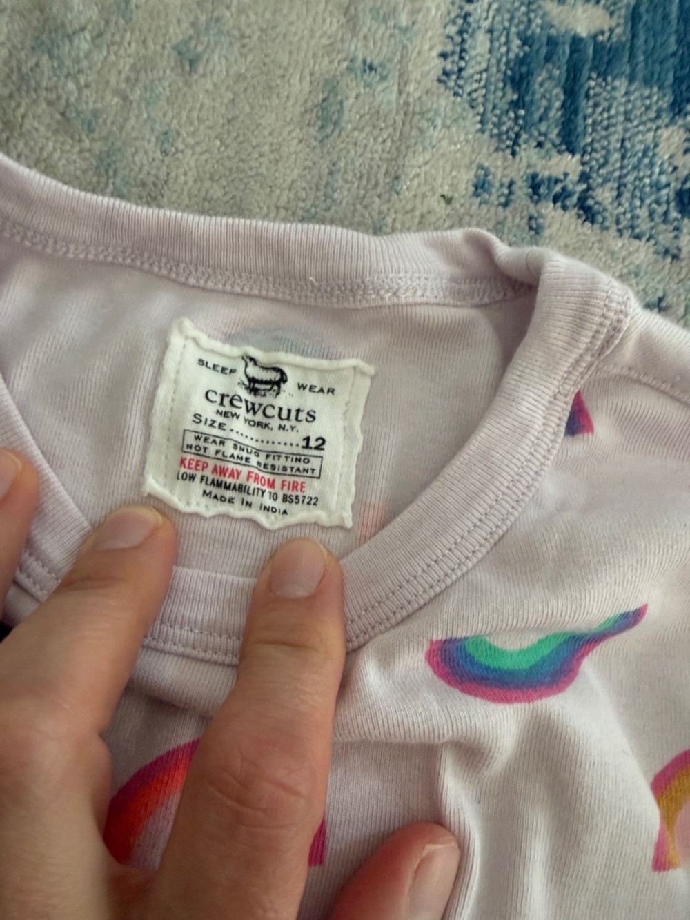 Crewcuts Lavender Rainbow Print Long Sleeve Pajama Set - Picture 2 of 5